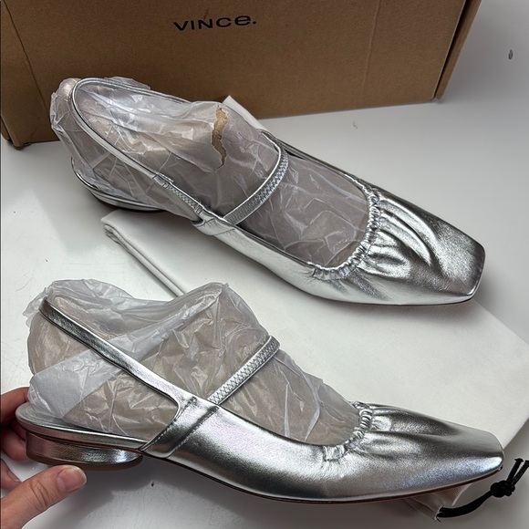 Vince‎ Venice Metallic Leather Slingback Flat - Picture 2 of 7